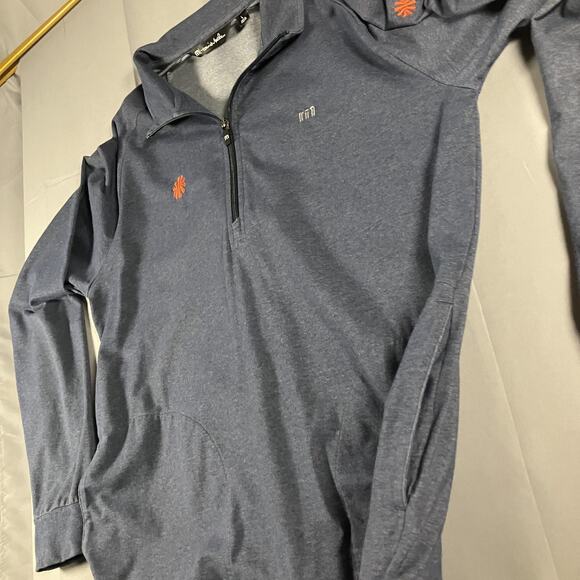Travis Mathew Pullover Mens Large Blue Quarter Zip IFG Logo Golf Stretch Pockets - Picture 12 of 12